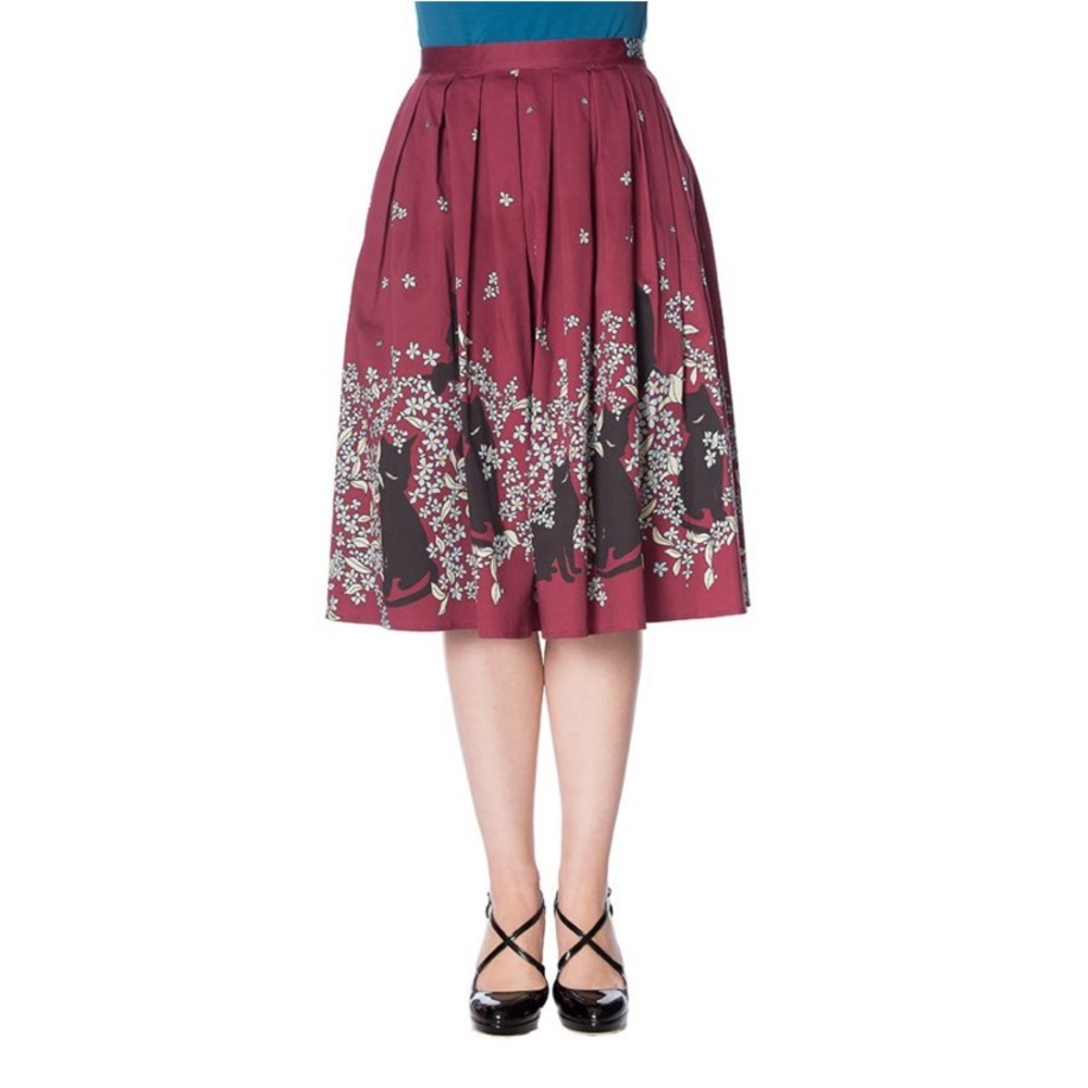 🐈‍⬛ 🌸 Banned Retro Cat Bloom Swing Skirt